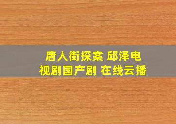 唐人街探案 邱泽电视剧国产剧 在线云播